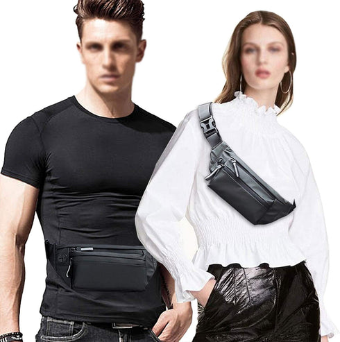 Fanny Pack Crossbody Bags for Women Girls Men Kids Shoulder, Running Belt Bag Leather Phone Pouch, Waterproof Chest Waist Bags for Travel Walking ...