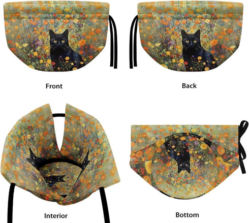 Black Cat Floral Print Tea Pot Cosy Cotton Tea Cozy for Teapots Dust Cover Insulated Kettle Cover Teapot Warmer for Home Kitchen Decorative Access...