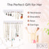 Boxy Concepts 2-Pack Necklace Organizer & Jewelry Storage - 10.5 in x 1.5 in White Wall-Mount Hanging Jewelry Organizer - 10 Hooks for Necklaces, ...