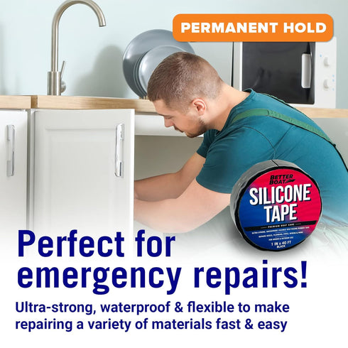 Better Boat Heavy Duty Silicone Tape Plumbing Self Fusing Tape for Leaks Silicone Water Pipe Rubber Tape Hose Repair Water Seal Watertight Fusion ...