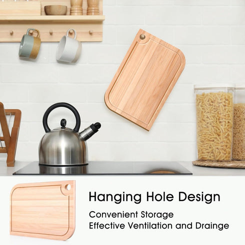 11.5"x 8" Small Bamboo Wood Cutting Board, Lightweight Wooden Fruit Cutting Board for Home....