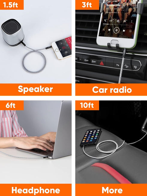 CableCreation 3.5mm Cable(6FT/1.8M) 3.5mm Audio Cable Male to Male, 1/8 Auxiliary Stereo Aux Cord Compatible with Headphones,Car,Speaker,iPods, iP...