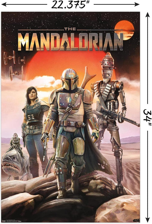 Trends International Star Wars: The Mandalorian - Group Wall Poster, 22.375" x 34", Unframed Version...