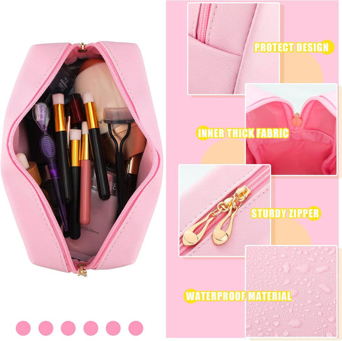 Sotiff 3 Pcs Preppy Patch Makeup Bag Chenille Letter Cosmetic Bag Waterproof Toiletry Bag Portable Makeup Organizer Zipper Cosmetic Pouch for Wome...