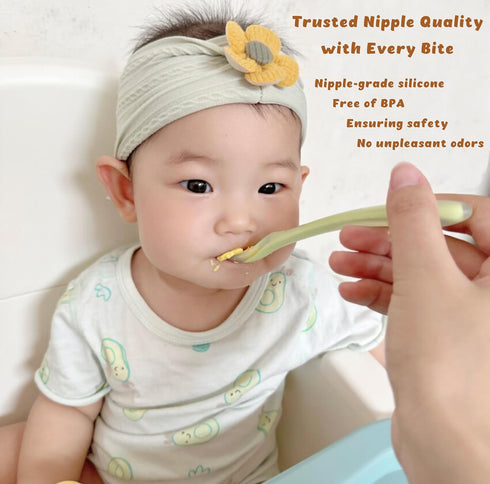 Baby Spoons, First Stage Feeding For Baby, Soft Silicone, Toddler spoon, Baby's First Foods Spoon Set with Travel Case, Gum-Friendly, Baby Gifts, ...