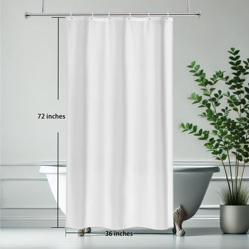 AooHome Fabric Shower Curtain, 36 Width x 72 Height Inch Stall Size Bathroom Curtain for Hotel, Waterproof, White...