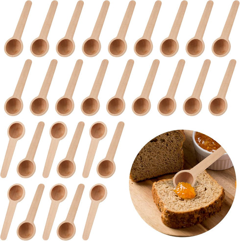 30 PCS Small Wooden Spoons Condiments Spoons Tiny Bath Salt Wooden Scoop Mini Wooden Bulk Spoons Small Spoons for Spice Jars Salt Honey Seasoning ...