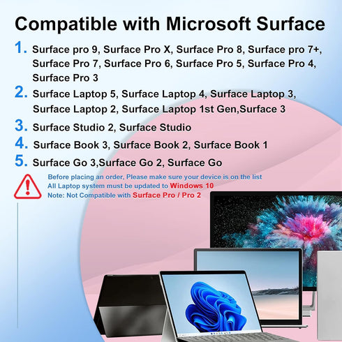 Stylus Pen for Microsoft Surface Pro 9/8/X/7/6/5/4/3, Laptop 5/4/3/2/1, Book/Go 3/2/1, Studio 2/1, Surface 3, Stylus Pen for Surface with Magnetic...