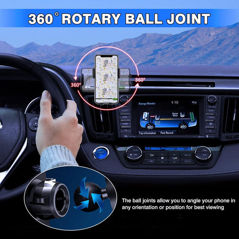 Karltys Cell Phone Holder for Toyota RAV4 2013-2018 Accessories Car Mobile Phone Holder Air Vent Mount for 4-7 Inch Phones Thick Case Friendly Ful...