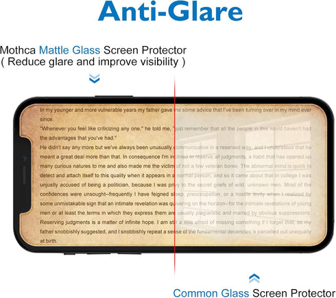 Mothca 2 Pack Matte Glass Screen Protector for iPhone 12 Pro Max Anti-Glare & Anti-Fingerprint Tempered Glass Clear Film Case Friendly Bubble Free...