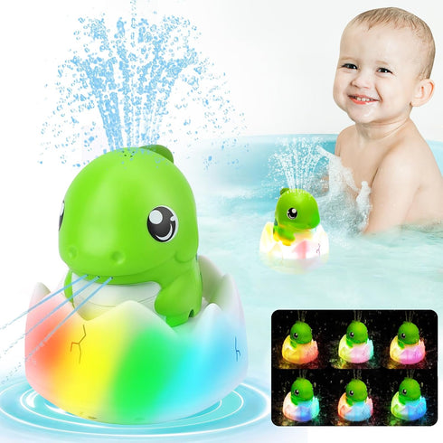 Rechargeable Baby Bath Toys, Dinosaur Baby Toys Gifts, Light Up Bath Toys, Sprinkler Bathtub Toys for Toddlers Infant Kids, Spray Water Bath Toy, ...