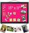Pink Bulletin Boards Cork Board with Felt, 15"x11" Small Display Pin Board Vision Board for Walls, Jewelry, Notes, Collection, Photos, Office, Woo...