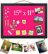 Pink Bulletin Boards Cork Board with Felt, 15"x11" Small Display Pin Board Vision Board for Walls, Jewelry, Notes, Collection, Photos, Office, Woo...