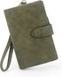 RFID Blocking Wallets for Women, Large Capacity Soft Leather Womens Small Wallet with Wrist Strap (Olive Green)...