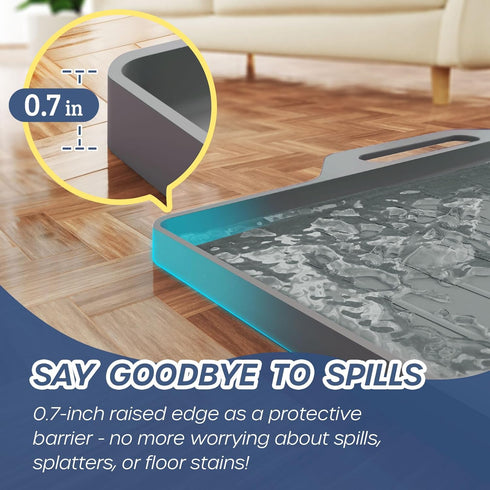 Large Dog Bowl Mat Pet Feeding Mat for Floor Waterproof with Edges, Silicone Placemats for Cat and Dog Water Bowl, Nonslip Pet Food Mat, Tray for ...
