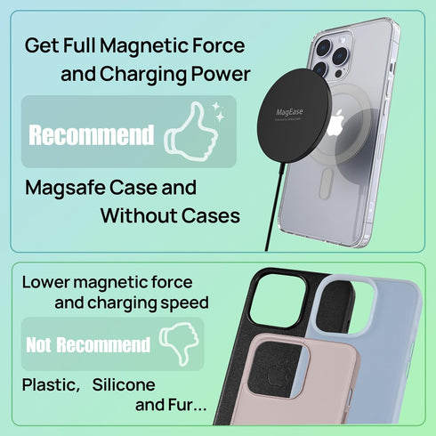 Magnetic Wireless Charger, MagEase 15W Wireless Charger Magnetic Compatible with iPhone 15/14/13/12 Series and AirPods 3/2/Pro-White...