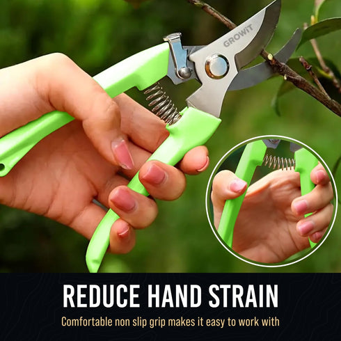 Pruning Shears & Gardening Scissors Set - 7"" Titanium Coated Sharp Garden Clippers, Stainless Steel Garden Shears for Plant - Garden Pruners, Flo...