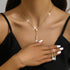 Silver Jewelry Set Wedding Jewelry Sets for Brides Bridesmaid Rhinestone Crystal Statement Choker Necklace Earrings Bracelet Set Bridal Wedding Pr...