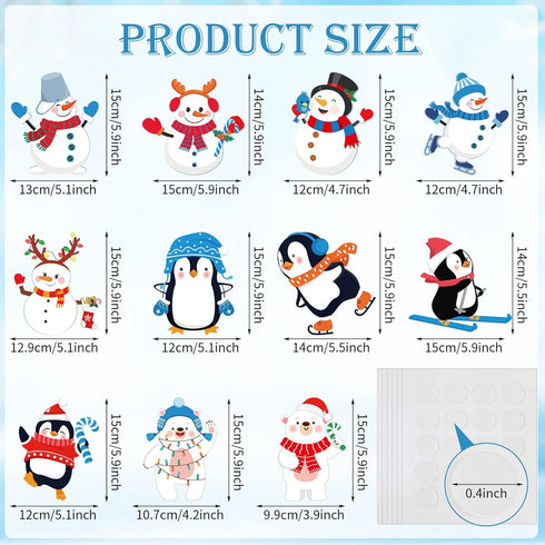 62 Pieces Winter Bulletin Board Decorations Penguin Snowflake Snowman Cutouts Christmas Tree Cutouts Winter Snow Bulletin Board Set with Glue Poin...