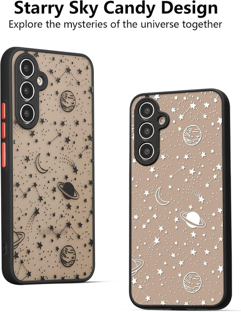 ZTOFERA Compatible with Samsung Galaxy A13 4G/5G,Galaxy A04S, Planet Sky Star Pattern Protective Phone Case Translucent Frosted Hard PC Back Case ...