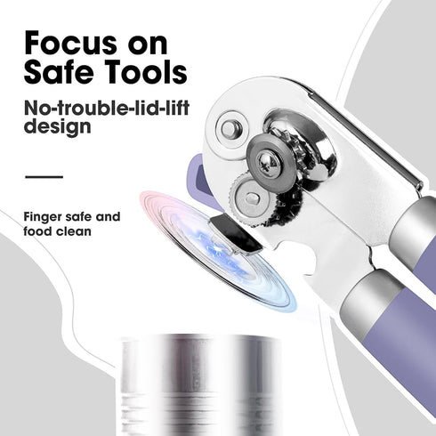Can Opener Manual, Can Opener with Magnet, Hand Can Opener with Sharp Blade Smooth Edge, Handheld Can Openers with Big Effort-Saving Knob, Can Ope...