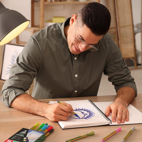 Arteza Double Outline Markers, 16 Colours, Gold Marker Pens, Create Metallic Lines with Vivid Colour Outlines, Work on Cards, Paper, and Canvas...