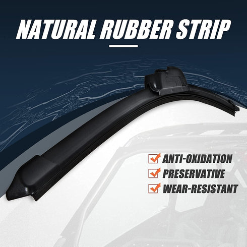 RANSOTO UTV Windshield Wiper Kit with Wiper Blade Compatible with Polaris Ranger RZR General Can Am Maverick X3 Commander Golf Cart Hand Operated ...
