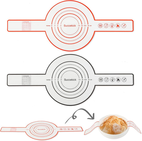 2 PCS Silicone Bread Sling for Dutch Oven, Premium Platinum Silicone with Long Handles Baking Liner, Easy to Transfer Sourdough Bread, Reusable Ba...