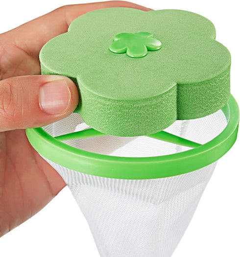 4 Pieces Reusable Washing Machine Lint Catcher Household Washing Machine Lint Mesh Bag Hair Filter Net Pouch Washer Hair Catcher (Green, Blue)...
