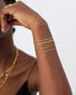 DEARMAY Waterproof Gold Bracelets Set for Women Trendy, Dainty 14K Real Gold Plated Jewelry Fashion Stackable Tennis Beaded Figaro Herringbone Pap...