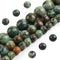 Natural Stone Beads 8mm African Turquoise Polished Round Smooth Gemstone Beads for Jewelry Making Adults 15 Inch(African Turquoise,8mm)...