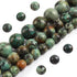 Natural Stone Beads 8mm African Turquoise Polished Round Smooth Gemstone Beads for Jewelry Making Adults 15 Inch(African Turquoise,8mm)...