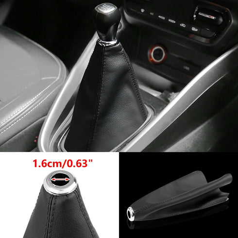X AUTOHAUX 0.63 Inch Inner Hole Dia PVC Faux Leather Gear Shifter Knob Cover Car Dust Boot 20 x 24cm...