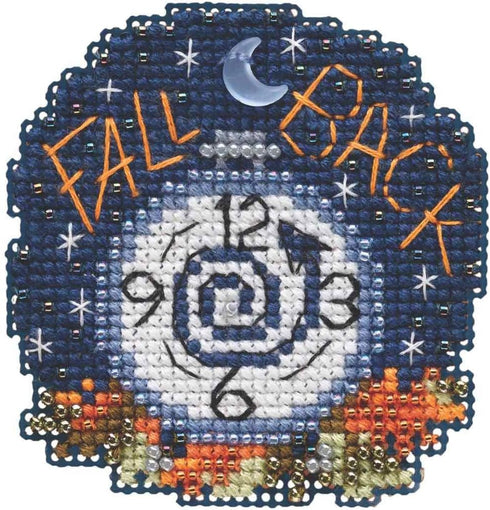 Fall Back Beaded Counted Cross Stitch Ornament Kit Mill Hill 2019 Autumn Harvest MH181922...