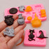 Halloween Candy Molds, Pumpkin Skull Ghost Silicone Molds, Witch Hat Cat Eyeballs Teeth Cake Decorating Chocolate Molds for Baking Fondant Cupcake...