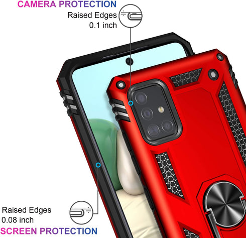 LUMARKE for Galaxy A51 4G Case with Screen Protector,Pass 16ft. Drop Tested Military Grade Protective Phone Cover with Magnetic Ring Kickstand Com...