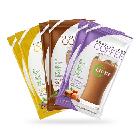 Chike High Protein Iced Coffee Naturally Sweetened Sampler Pack, 20 G Protein, 2 Shots Espresso, Non-GMO, Keto Friendly and Gluten Free, 6 Single ...