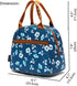 FlowFly Insulated Lunch Cooler Bag - Tote Bag Organizer for Women/Men, Floral#White...