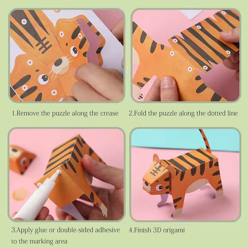MIREONETRY Origami Kit for Kids Ages 6+,16 Style 3D Animal Origami Paper Kit,Easy Origami Paper Art for Beginners Kids Adults,Gifts for Boys&Girls...