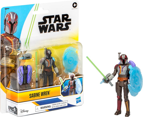STAR WARS Epic Hero Series Sabine Wren 4-Inch Deluxe Action Figure & 4 Accessories, Toys for 4 Year Old Boys and Girls...