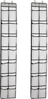 Over The Door Shoe Organizer, 14 Large Mesh Pockets Hanging Shoe Rack for Closet Organizers and Storage, White, 2-pack (white)...