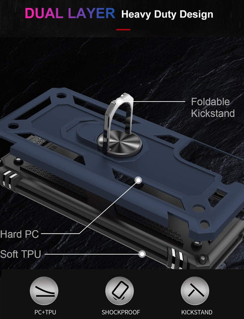 IKAZZ for Galaxy S21 Case,Military Grade Shockproof Heavy Duty Protective Phone Cover Pass 16ft Drop Test with Magnetic Kickstand Car Mount Holder...
