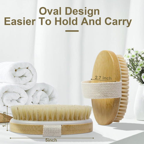 1 Pack Bamboo Dry Body Brushes,Dry Body Scrubber for Dry Skin, Blood Circulation, Cellulite Treatment,Dry Brush Suitable for All Kinds of Skin wit...