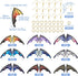 Beadthoven DIY 9 Pairs Halloween Dangle Earrings Making Kit Devil Bar Wing Charms Pendants with Golden Earring Hooks Jump Rings Colorful Gothic Va...