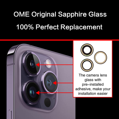 ASDAWN Back Rear Camera Lens Glass Replacement for iPhone 14 Pro 6.1 Inches with Pre-Installed Adhesive, ASDAWN Back Camera Lens Glass kit with In...