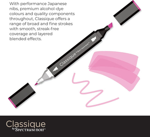 Spectrum Noir Classique Blend Alcohol Marker Dual Nib Pens Set-Pinks-Pack of 6...