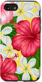 iPhone SE (2020) / 7 / 8 Hawaiian Tropical Phone Case Yellow Red Hibiscus Plumeria Case...