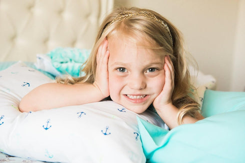 ELLA & MAX Toddler Pillowcase. Anchor Nautical. Soft & Cuddly. Fits 13x18 & 14x19 Toddler Pillows. Easy to wash & no Ironing. Handmade in USA. Mad...