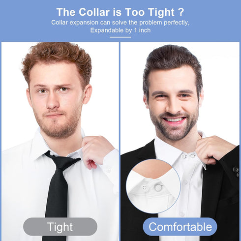 12PCS Shirt Collar Button Extenders, Comfortable Neck Button Extender for Mens Dress Shirts, Instant Tie Collar Expansion...