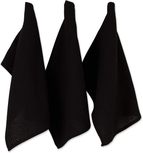 DII Recycled Cotton Kitchen Collection Dishtowel Set, 18x26, Black, 6 Piece...